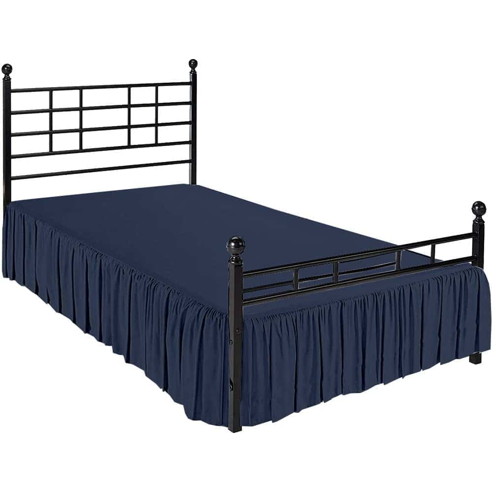 Faldón de cama con esquinas divididas y plisadas, estilo - Imagen 3