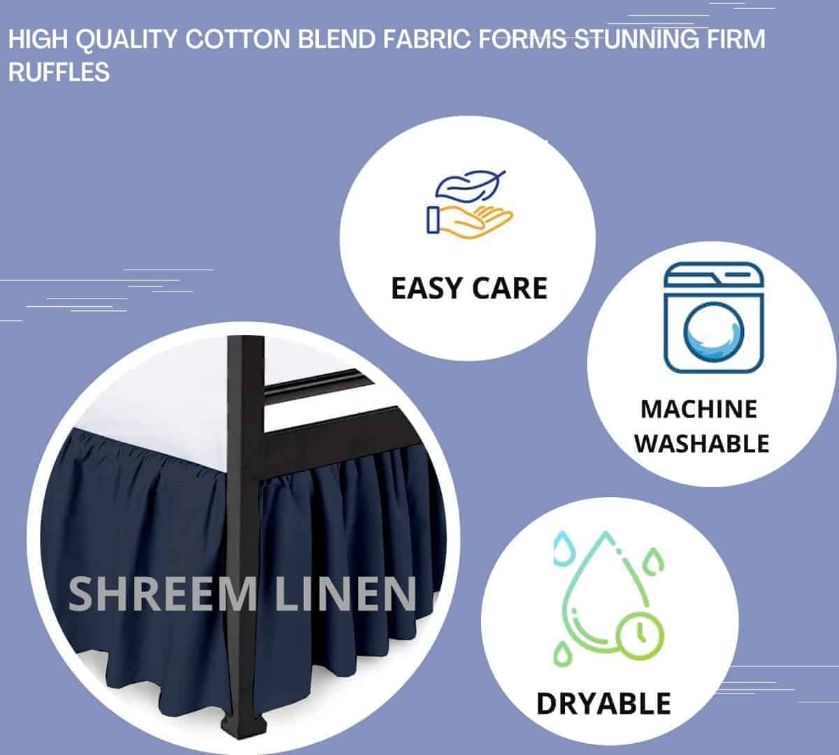 Faldón de cama con esquinas divididas y plisadas, estilo - Imagen 6