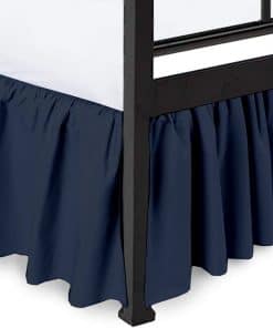 Faldón de cama con esquinas divididas y plisadas, estilo