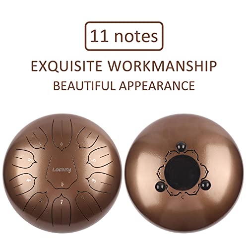 LOMUTY Steel Tongue Drum - 11 Notas 12 pulgadas - - Imagen 3