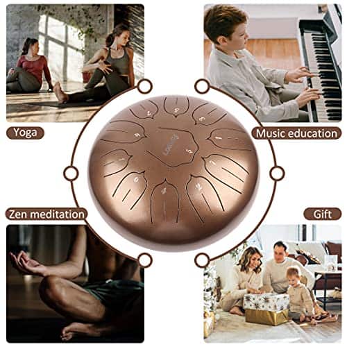 LOMUTY Steel Tongue Drum - 11 Notas 12 pulgadas - - Imagen 6