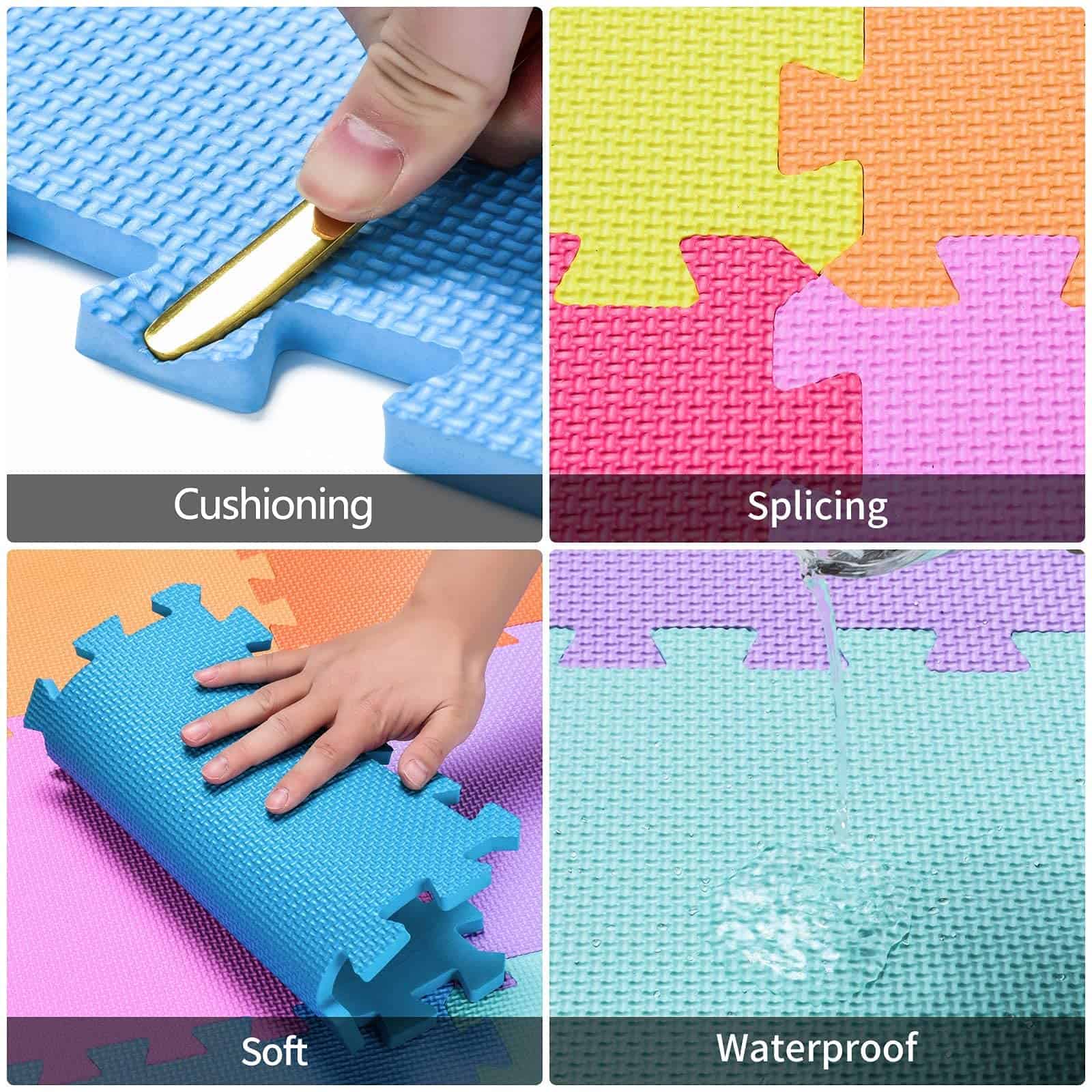 qqpp EVA Goma 18 Baldosas Estera de Espuma Puzzle - - Imagen 6