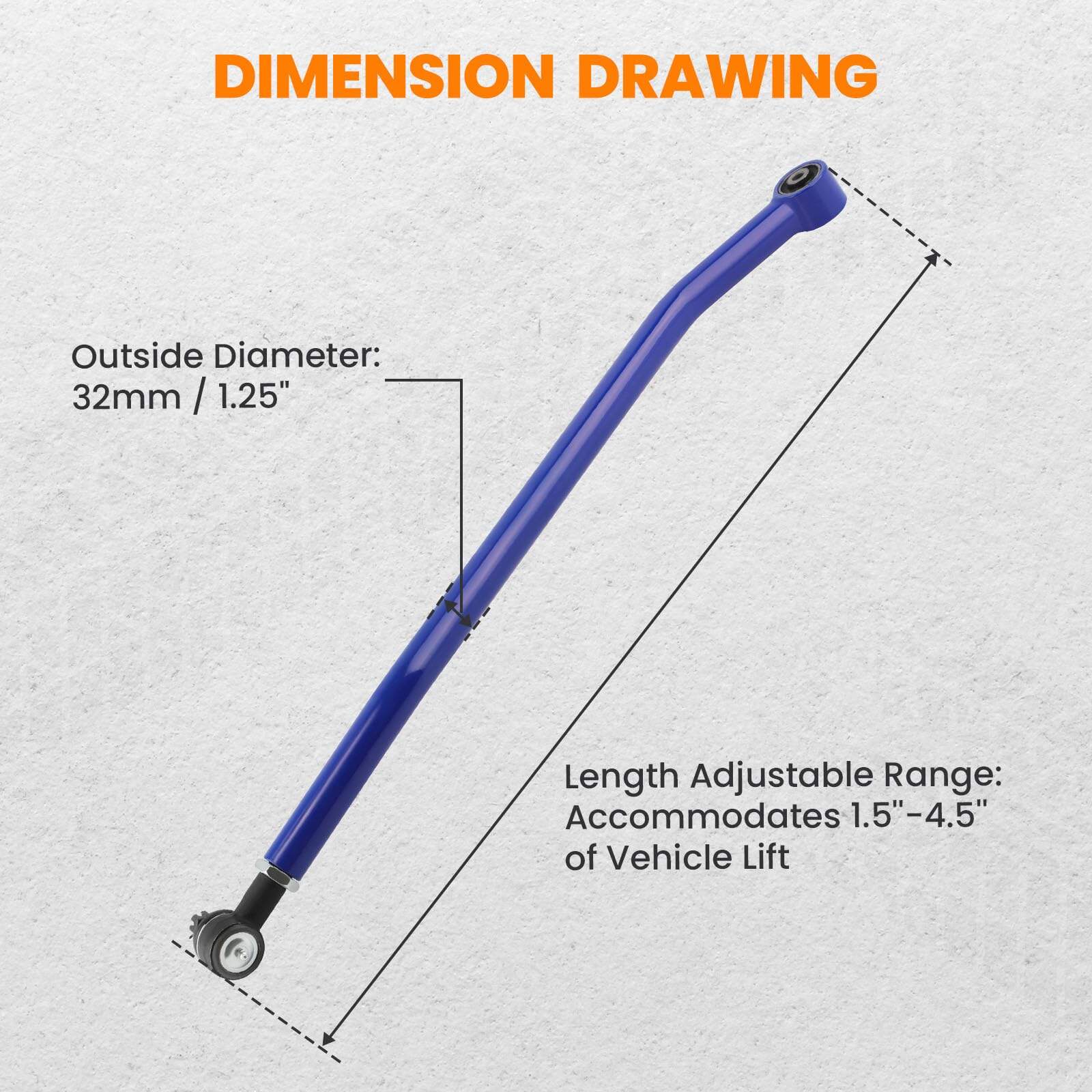 Barra de seguimiento delantera ajustable para Jeep Cherokee - Imagen 4