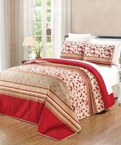 Juego de Colcha Reversible de Fina Impresión de 3 Piezas