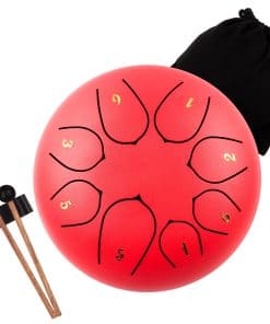 LOMUTY Steel Tongue Drum - 8 Notas 6 pulgadas - -Rojo