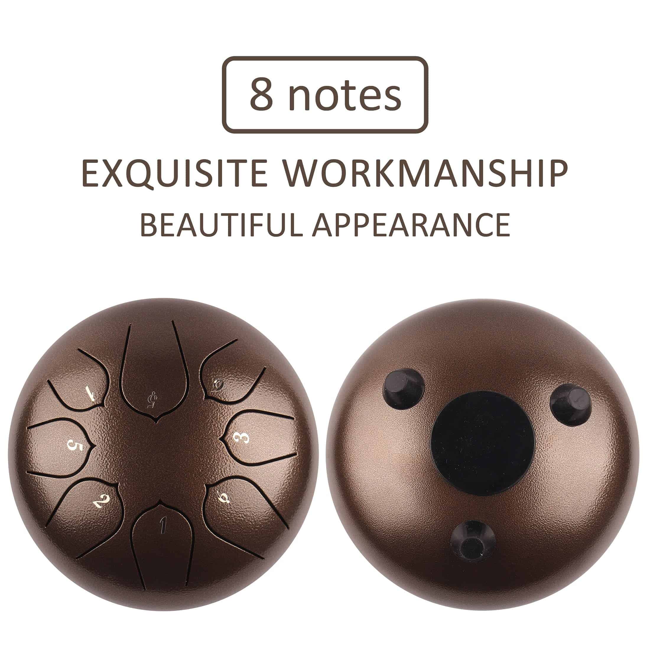 LOMUTY Steel Tongue Drum - 8 Notas 6 Pulgadas - -ara Dedos - Imagen 3