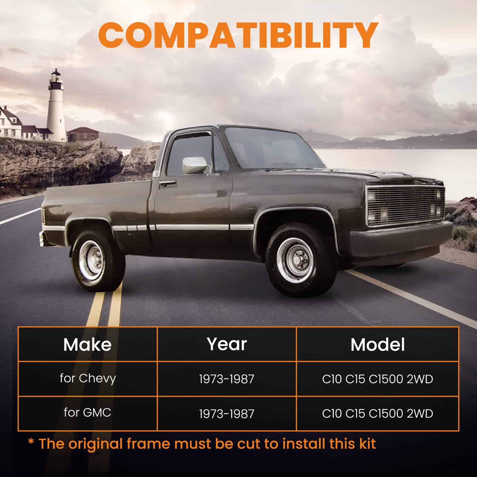 Kit de C-Notch Trasero para Chevrolet C10 C15 C1500 - Imagen 7