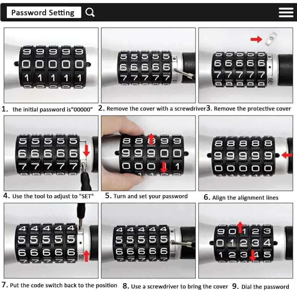 Vechkom Bloqueo de Volante sin Llave Contraseña Código de - Imagen 4