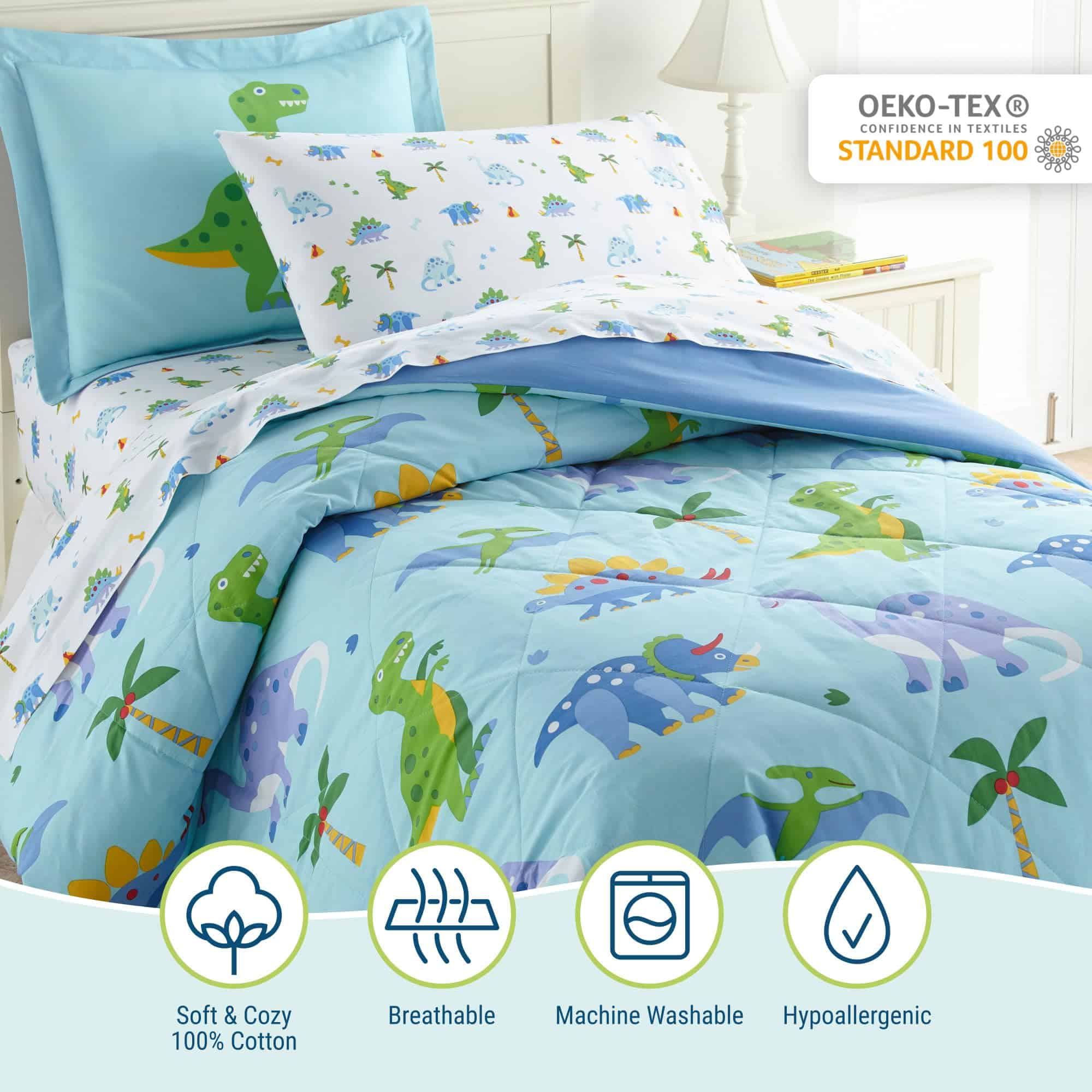 Wildkin 100% Cotton 5 Piece Twin Bed-in-A-Bag para niños y - Imagen 3