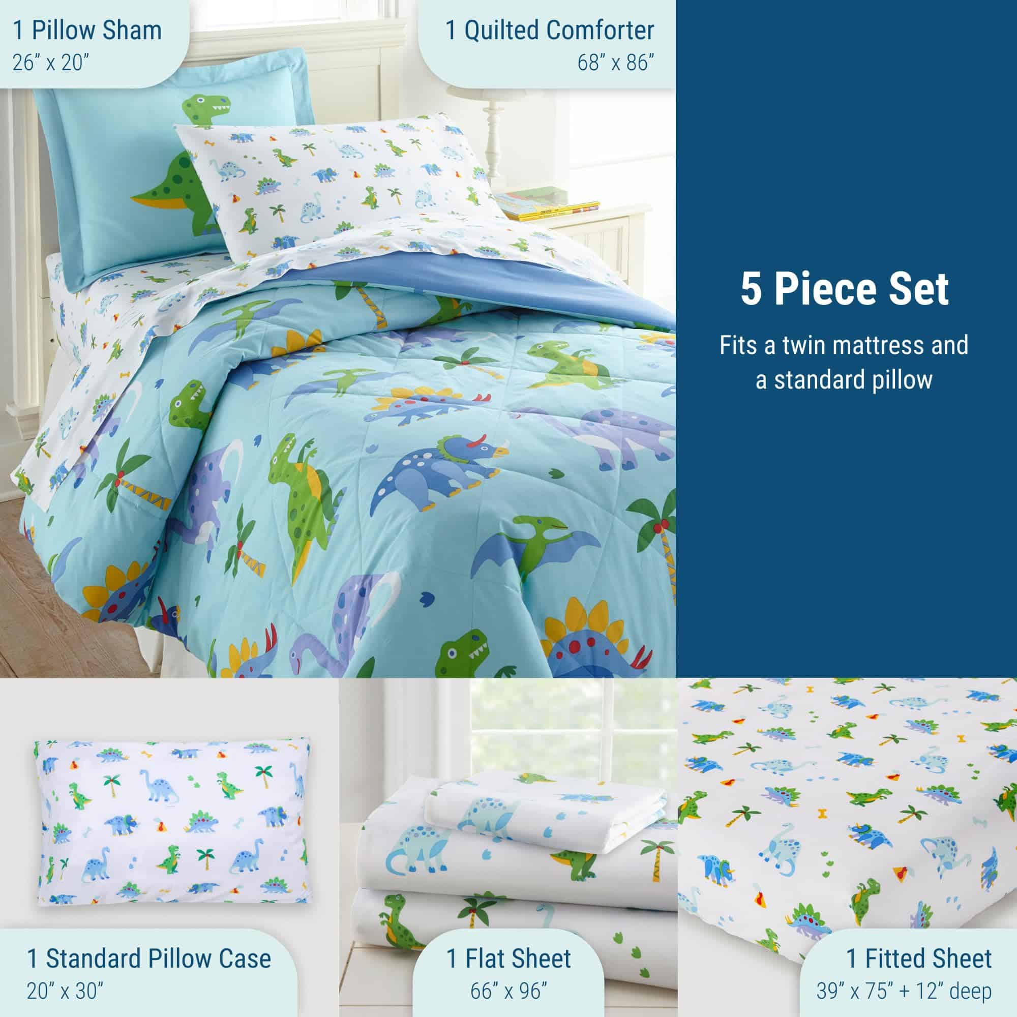 Wildkin 100% Cotton 5 Piece Twin Bed-in-A-Bag para niños y - Imagen 4