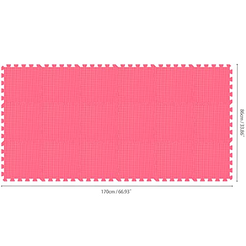 qqpp EVA Rubber 18 Tiles Interlocking -Rojo - Imagen 3