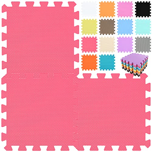 qqpp EVA Rubber 18 Tiles Interlocking -Rojo
