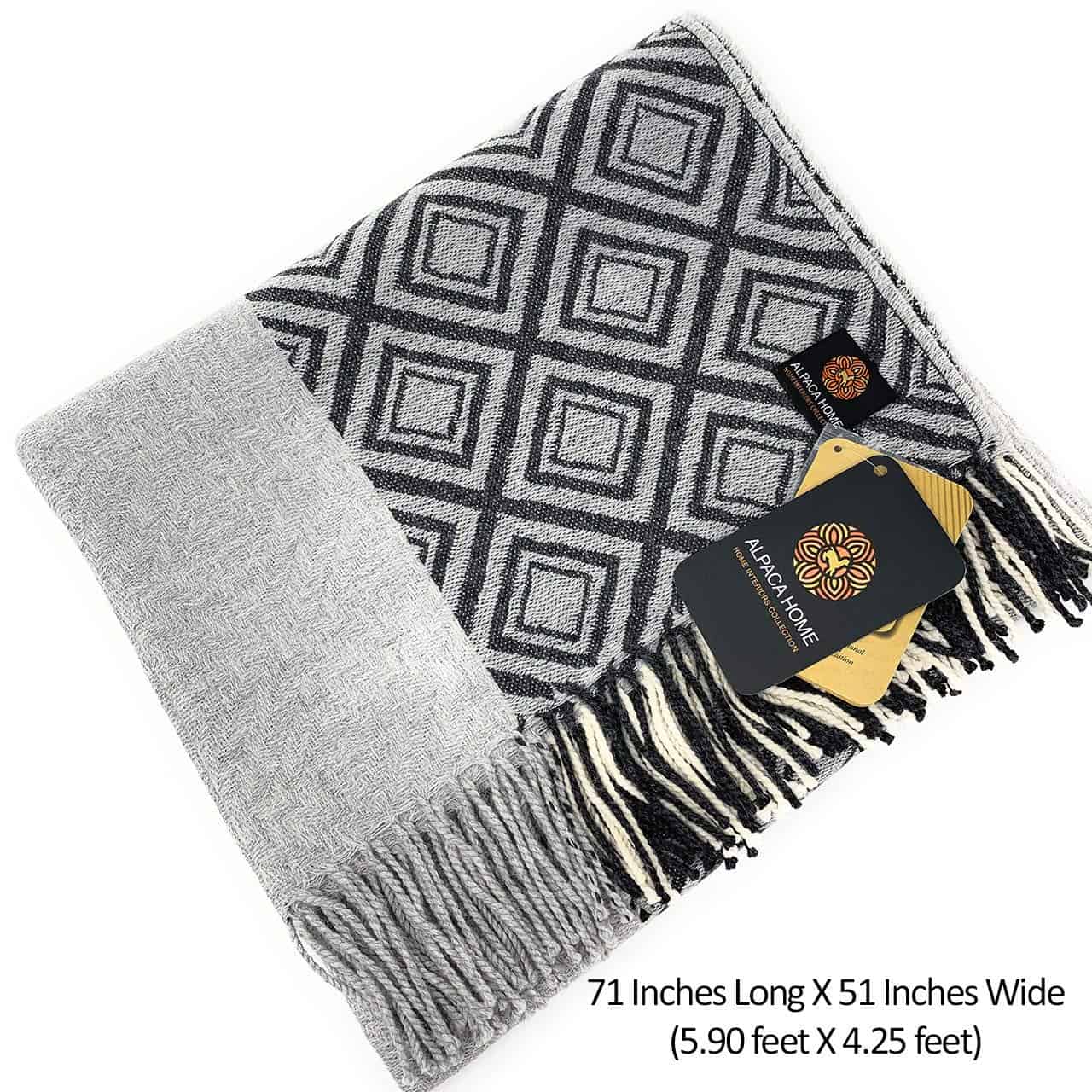 Alpaca Home | Manta de Alpaca Geométrica | Lana de Bebé - Imagen 3