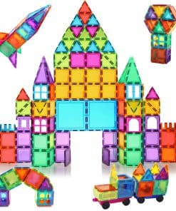 Bmag Magnetic Tiles, 120 PCS Magnetic Building Blocks, 3D