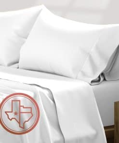 Juego de Sábanas 100% de Algodón Egipcio Blanco TEXAS LINEN