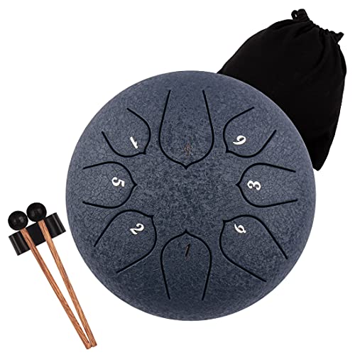 LOMUTY Steel Tongue Drum - 8 Notas 6 pulgadas - -Azul Marino