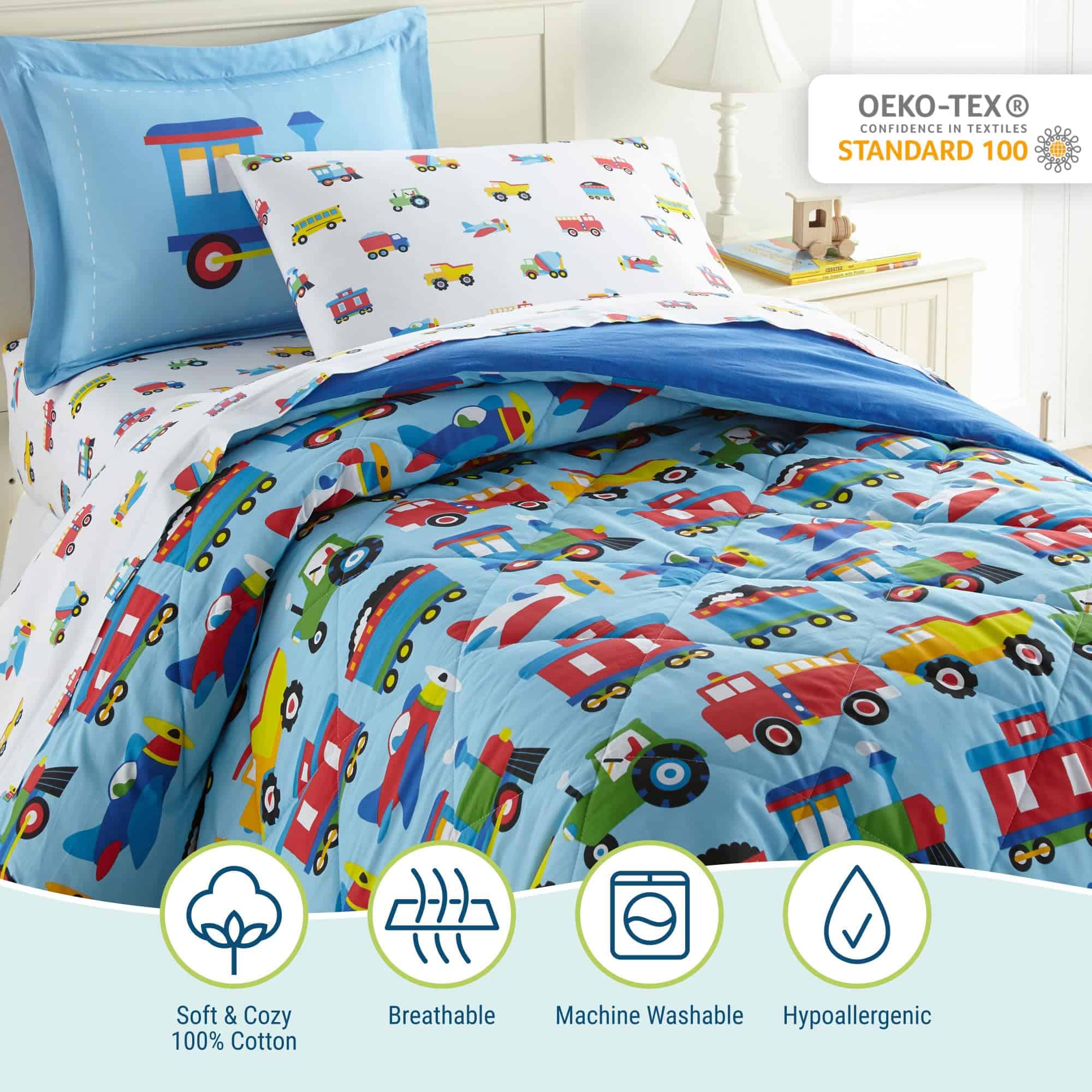 Wildkin 100% Algodón 5 Piezas Juego de Cama Twin para Niños - Imagen 3