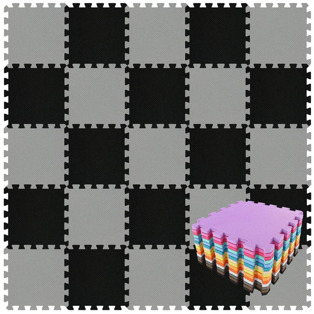 qqpp EVA Goma 18 Azulejos Rompecabezas Alfombrillas de