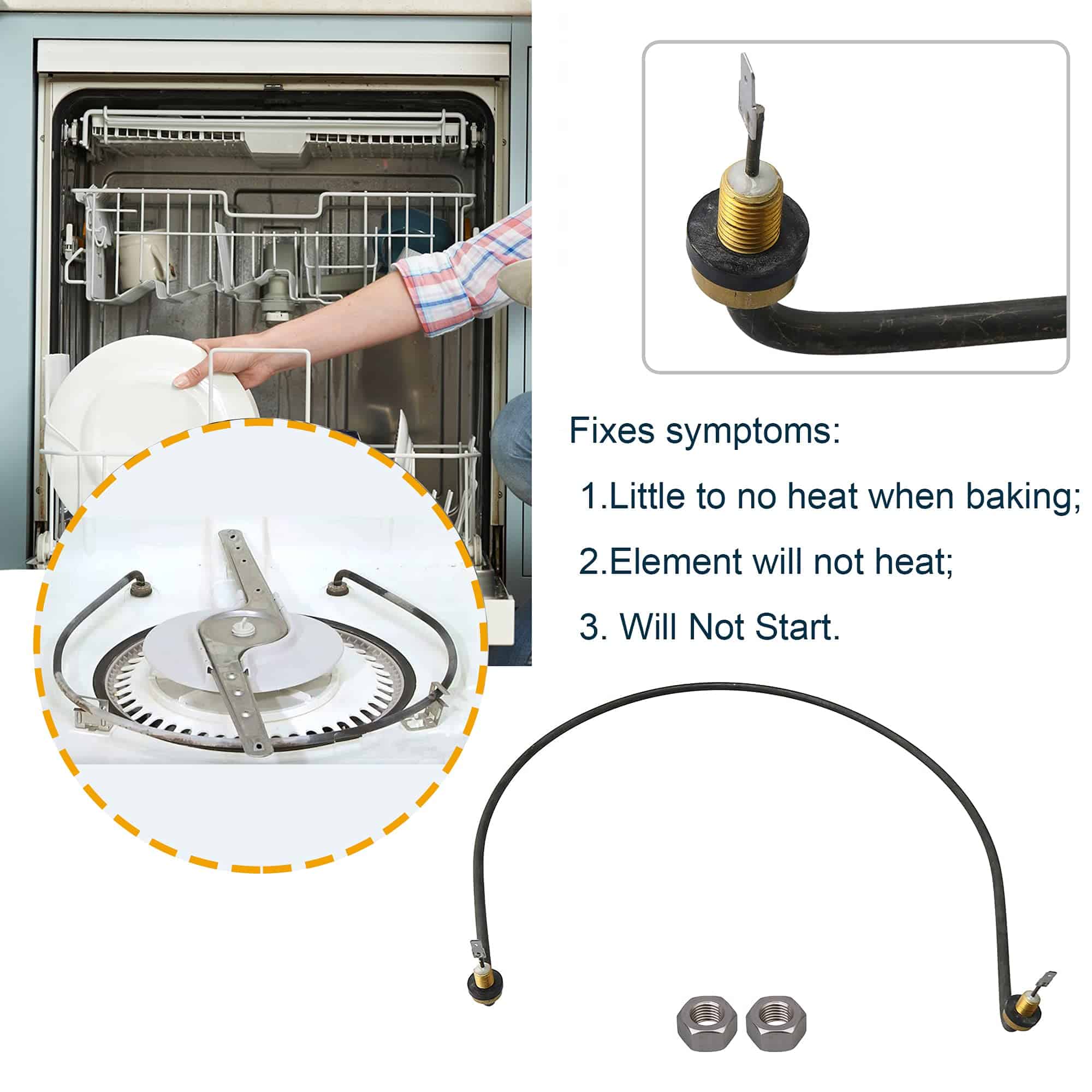 Elemento Calefactor para Lavavajillas BQLZR W10518394 - Imagen 4