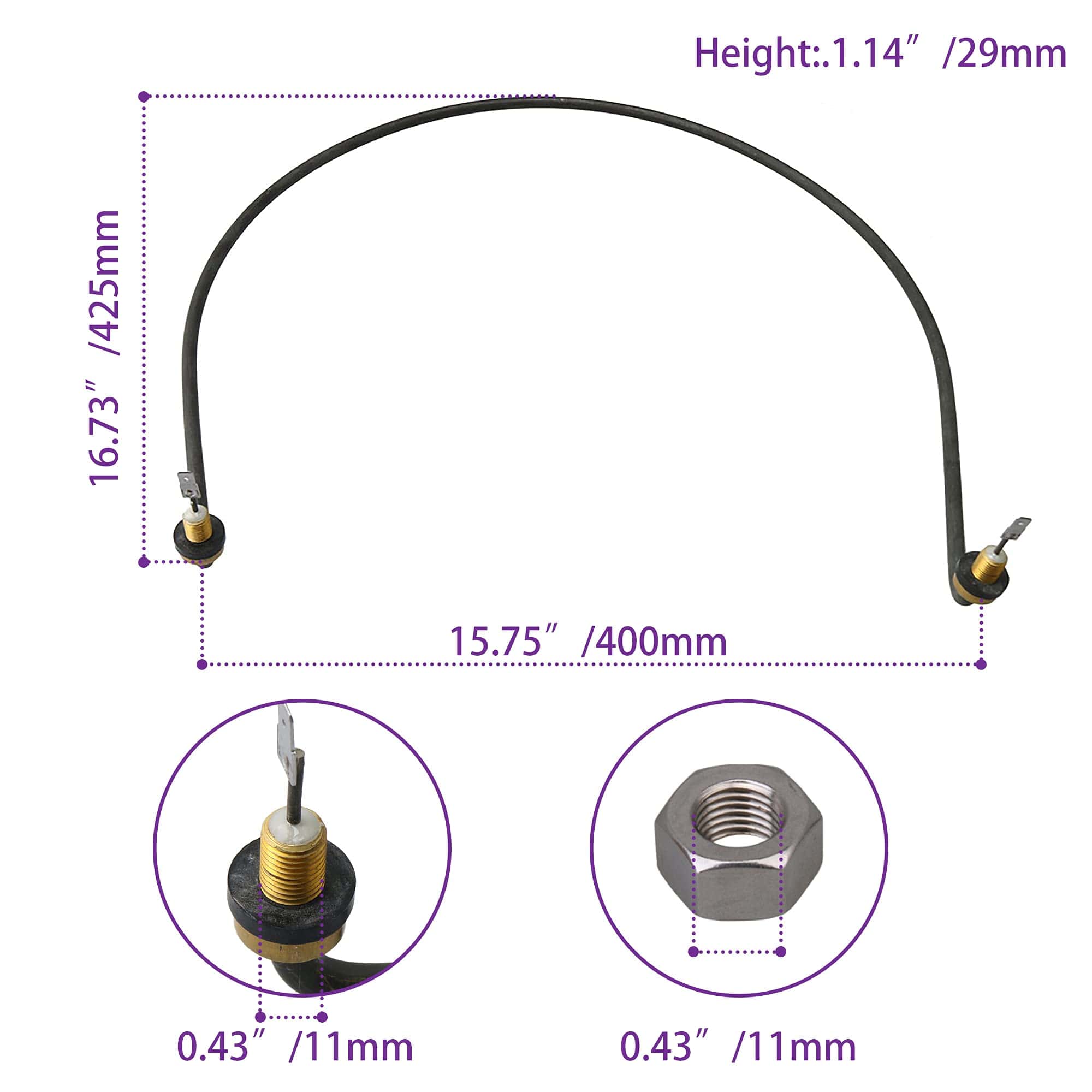 Elemento Calefactor para Lavavajillas BQLZR W10518394 - Imagen 5