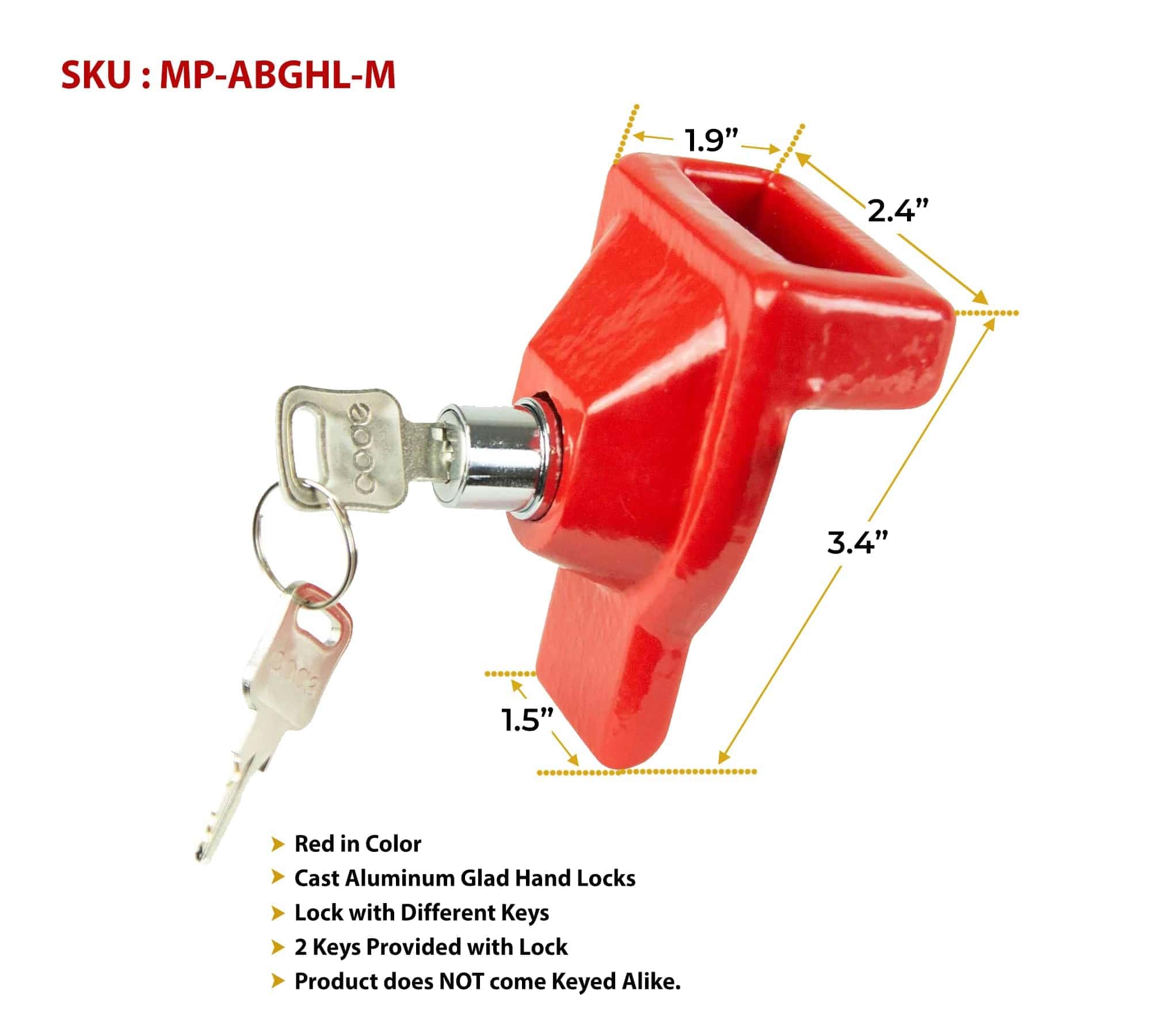 Mytee Products (Paquete de 10) Bloqueo de manija de aire de - Imagen 3