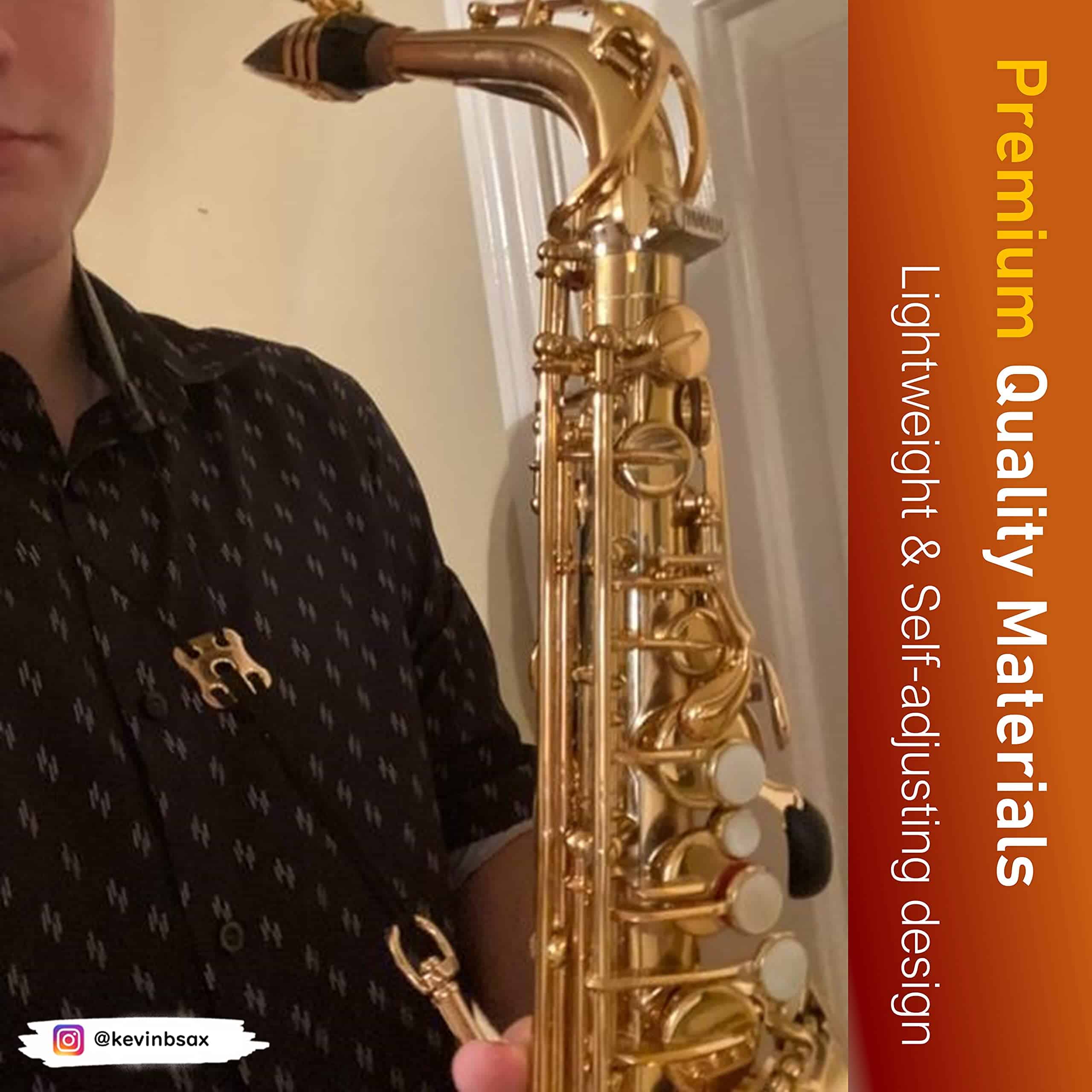 Correa de Saxofón Acolchada Libretto Premium, Negra, Cuero - Imagen 5