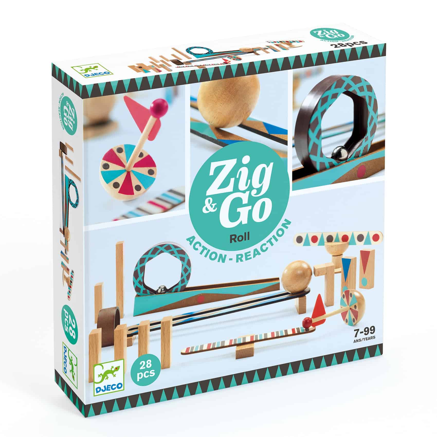 Set de Construcción de Carrera de Dominó DJECO Zig & Go de