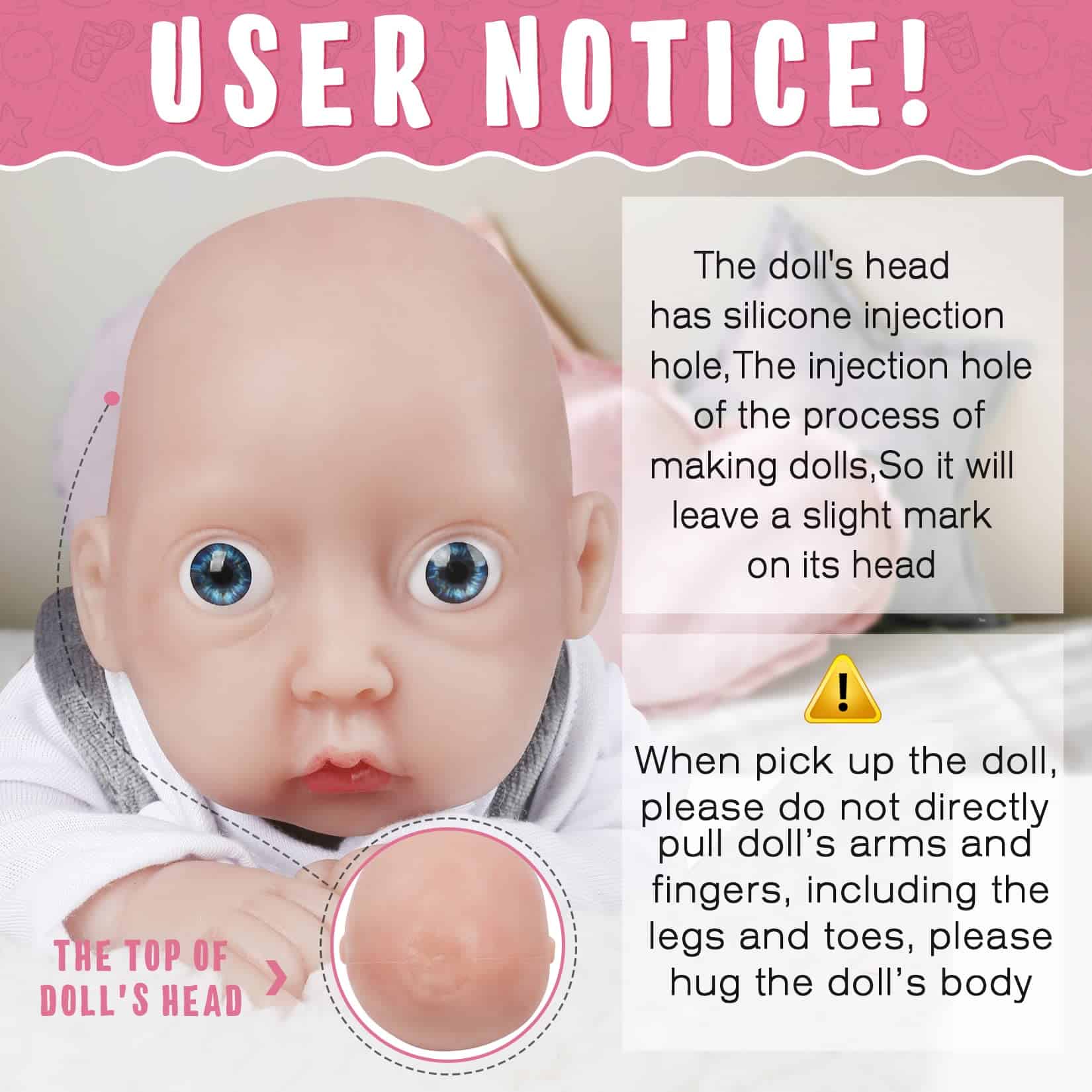 Muñeco de bebé de silicona Vollence de 11 pulgadas, Muñeco - Imagen 3