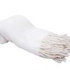 Karma Living Super Natural Throw con Flecos - Blanco