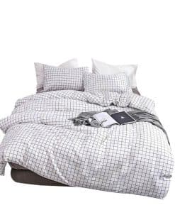 Juego de Ropa de Cama a Cuadros para Niños, Funda de