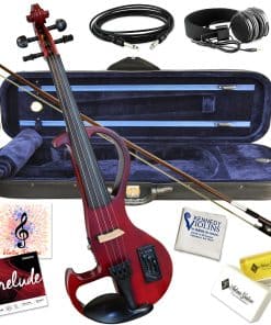 Violín Eléctrico Bunnel Edge 4/4 Tamaño Completo (Rojo) -