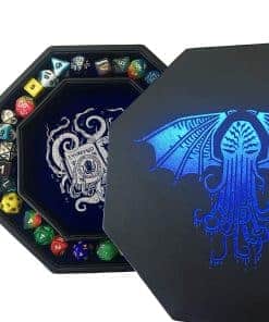 Fantasydice-Cthulhu Tome-Blue- Dice Tray - 8" Octagon with