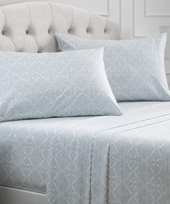 Juego de sábanas Mellanni Queen - 4 -Azul Cielo Encaje