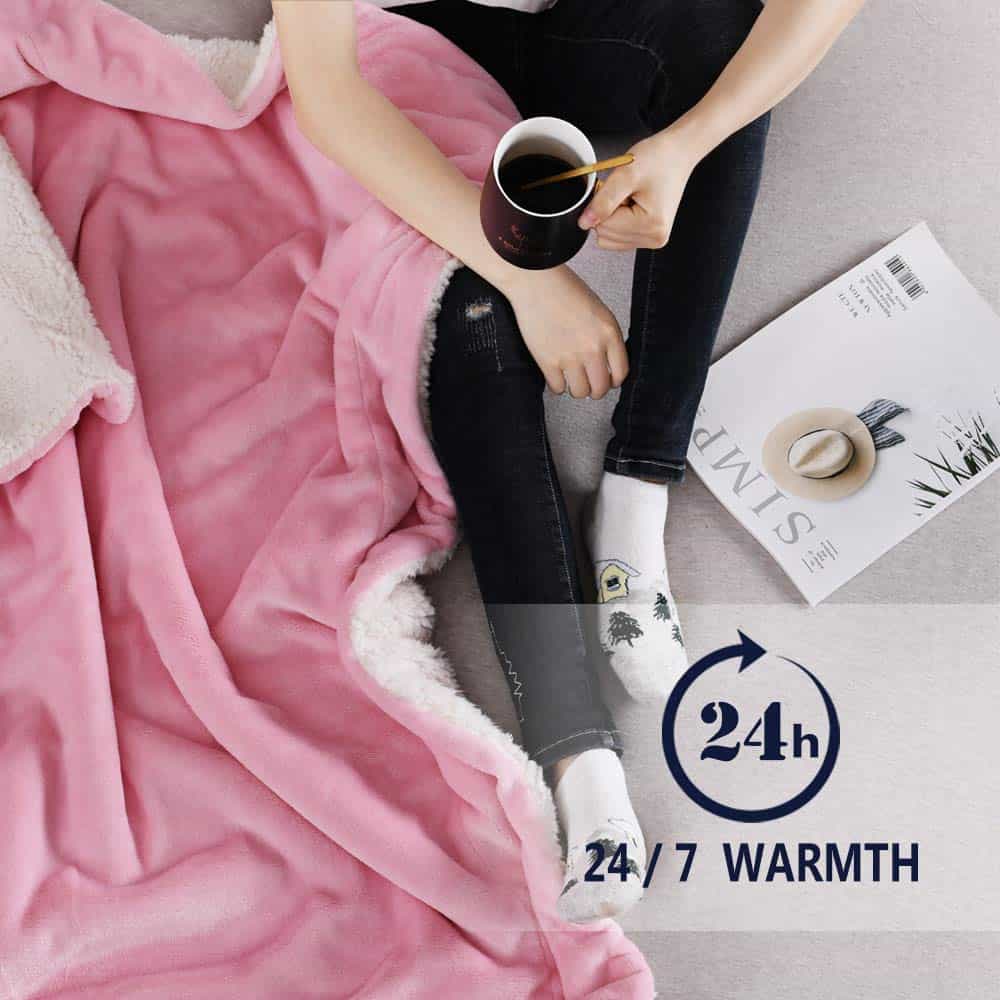 Manta de Forro Polar Reversible con Sherpa NANPIPER, - Imagen 3