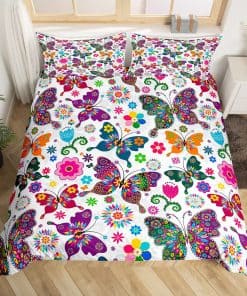 Juego de Funda nórdica Mariposas para Niñas - Tamaño Twin -