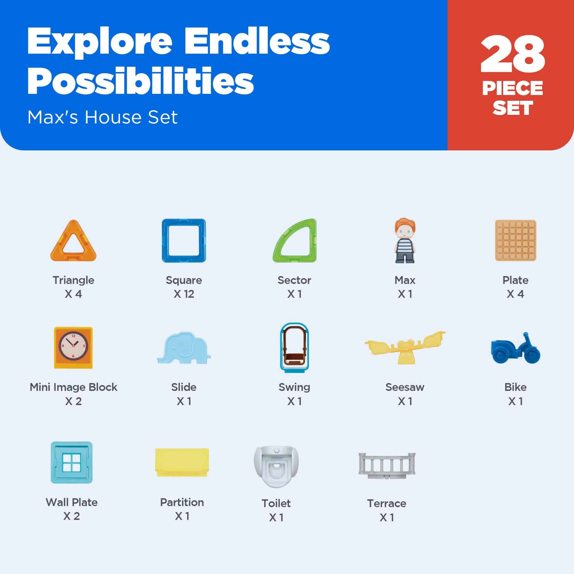 Set de Juego Max's Playground de Magformers, Colores del - Imagen 7