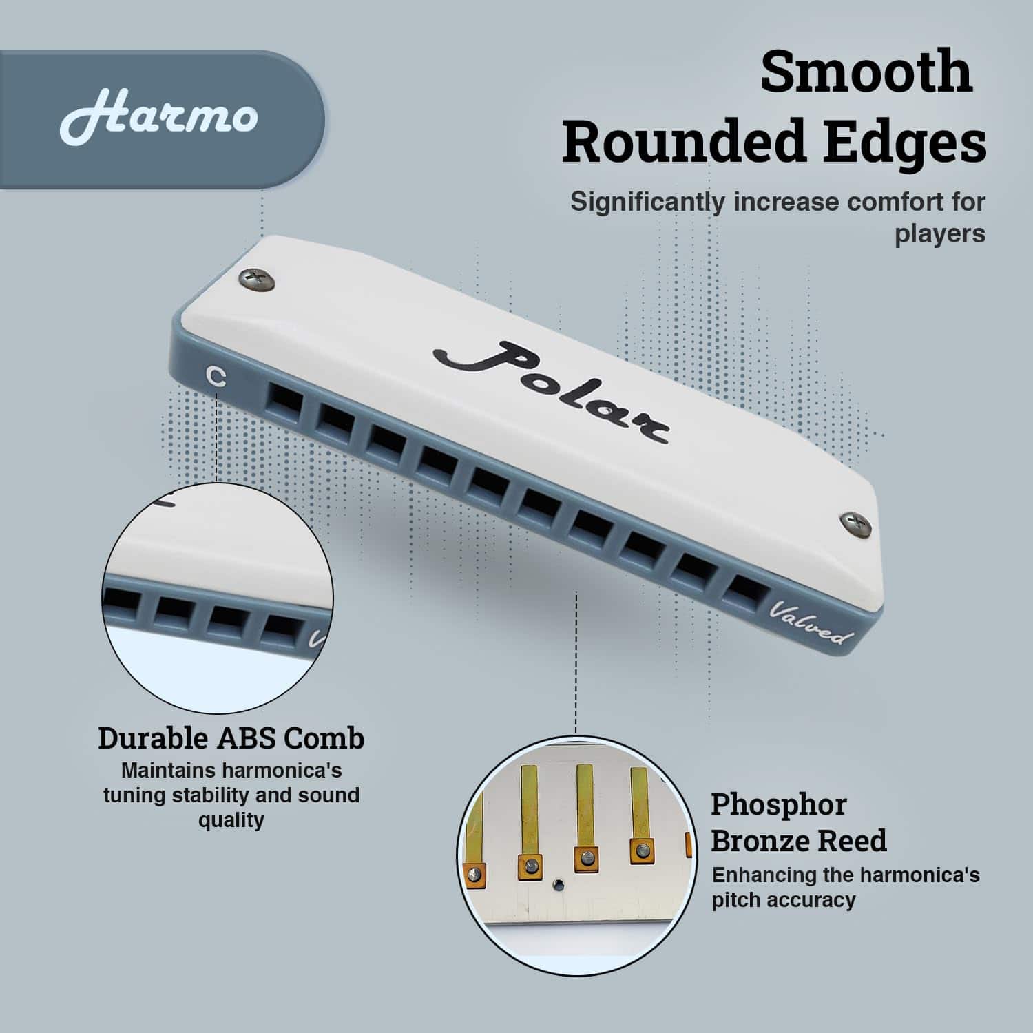 Armónica Diatónica Polar Harmo en La bemol - Diseño - Imagen 4