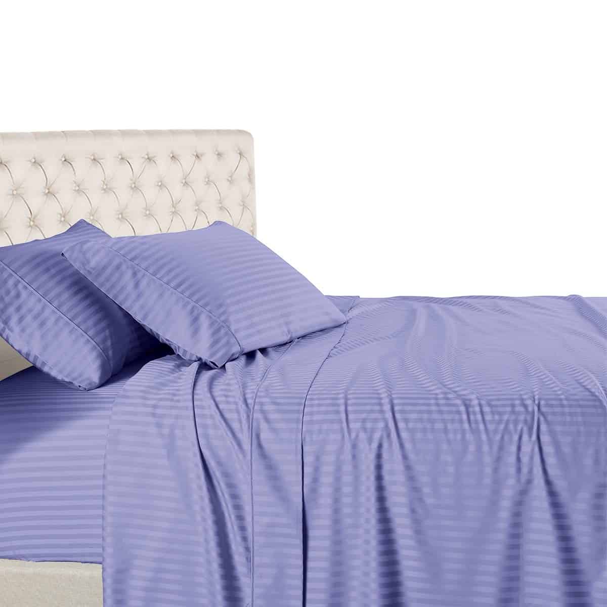 Juego de Sábanas a Rayas de Royal Hotel Bedding - -Periwinkl