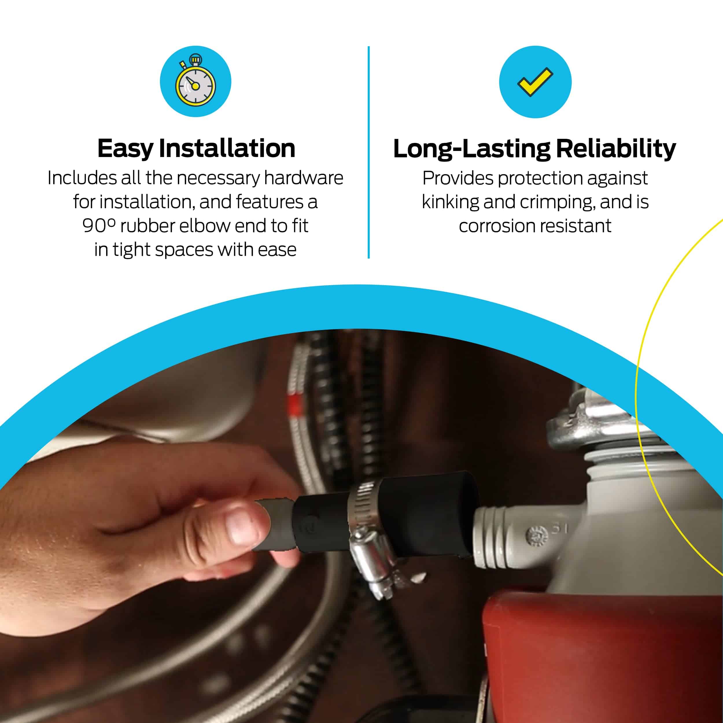 Manguera de desagüe para lavavajillas de 8 pies de Eastman, - Imagen 4