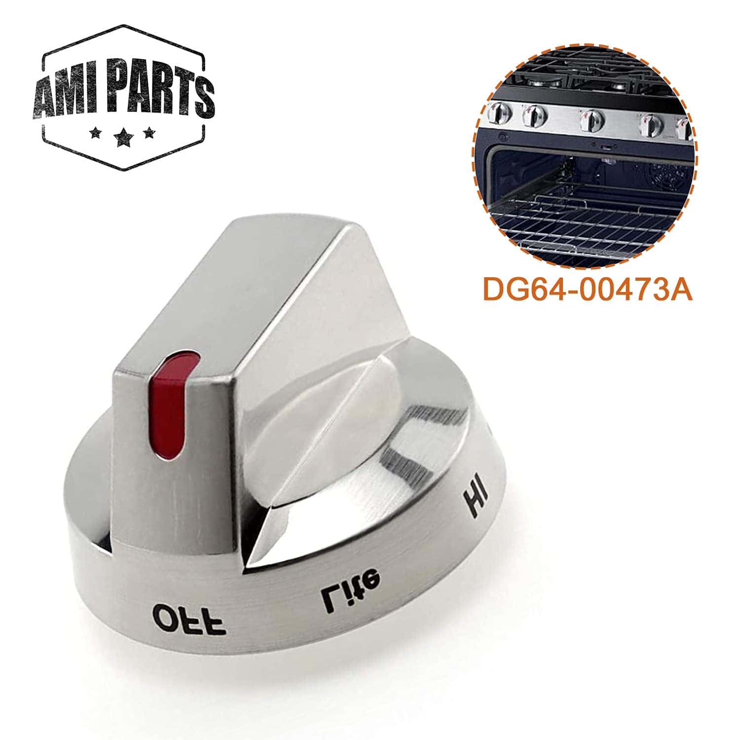 AMI PARTS DG64-00473A Perilla de dial de quemador de rango - Imagen 3