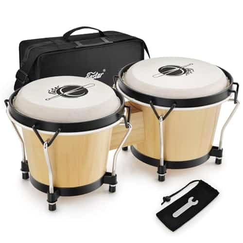 Bongos Eastar de 6" y 7" Instrumento de Percusión de Madera