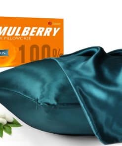 Funda de Almohada de Seda 100% Morera para el -Azul Niebla