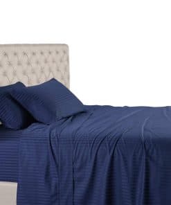 Juego de sábanas a rayas Royal Hotel Bedding - -Azul marino