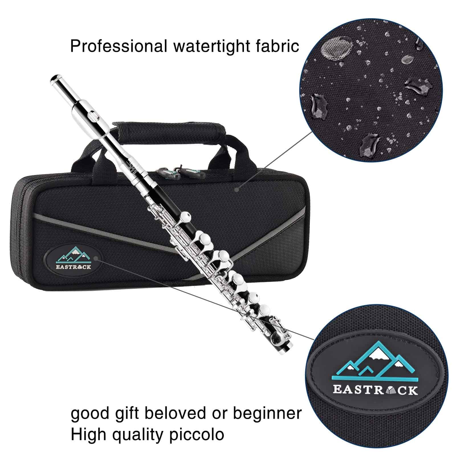 Eastrock Piccolo Negro en Resina Clave de Do 2 Piezas para - Imagen 6