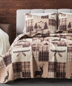 Colcha Great Bay Home Lodge Full/Queen con 2 Fundas de