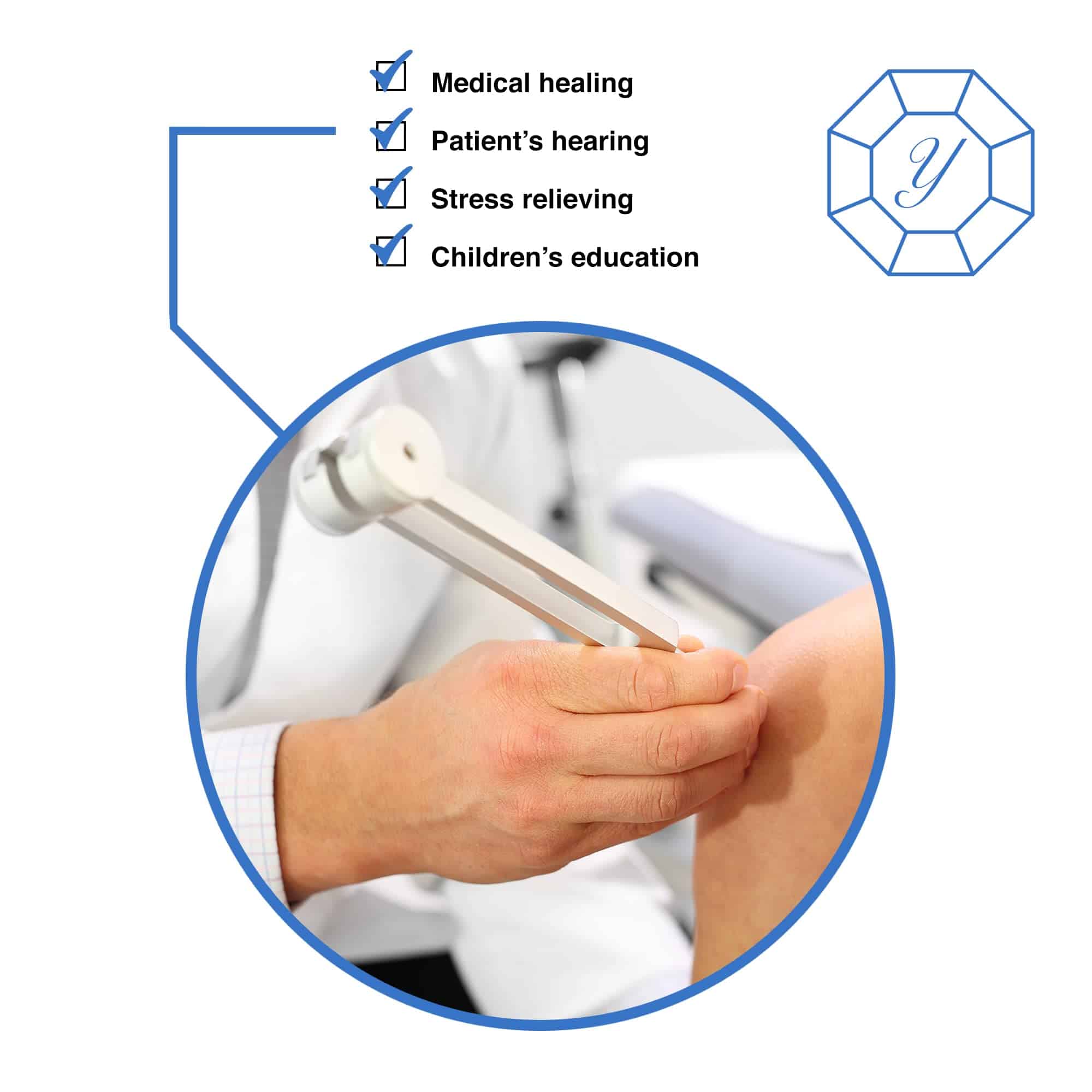 Diapasón YOMMI Hz 128 Instrumento de Curación Médica - - Imagen 3