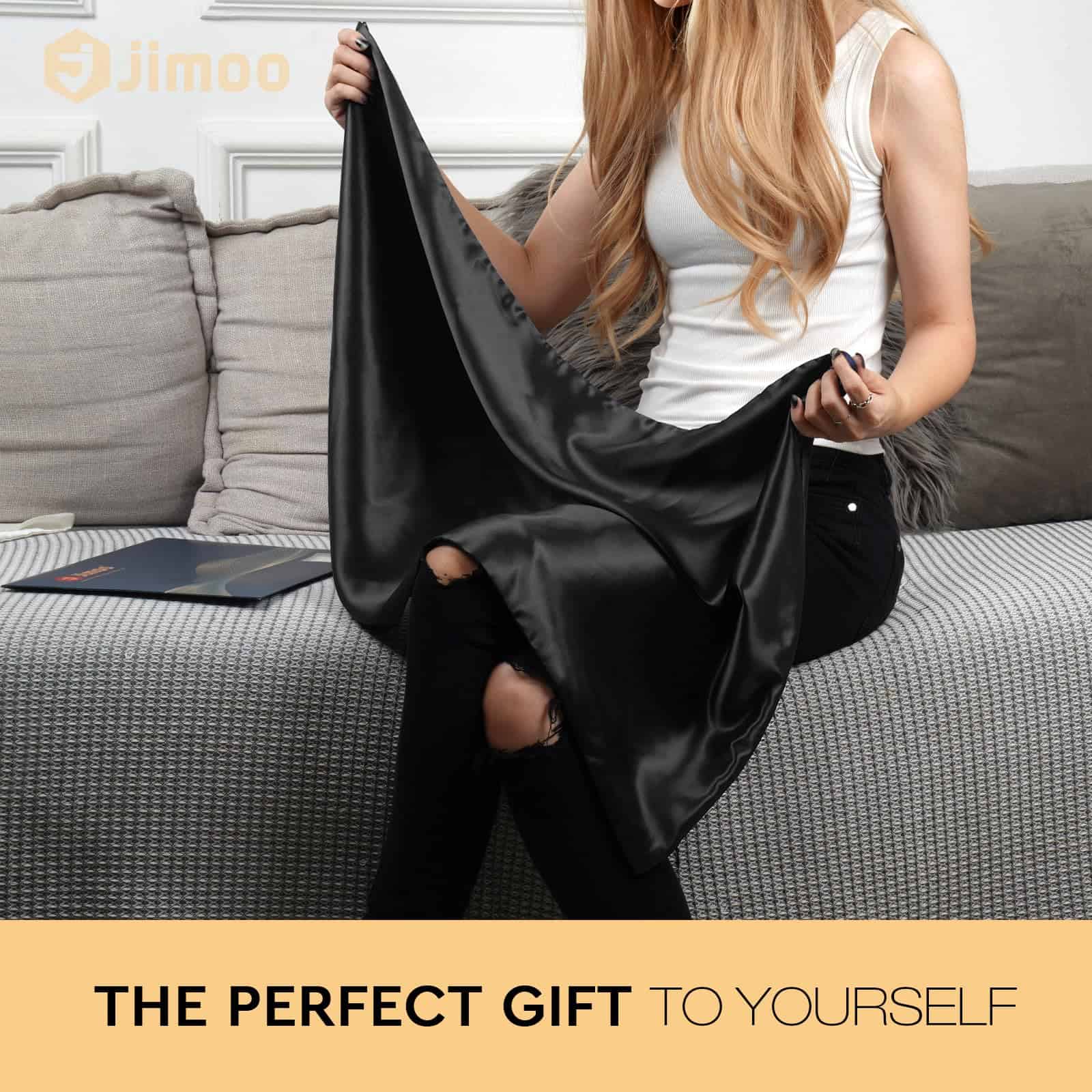 Funda de Almohada de Seda 100% Morera para -Negro - Imagen 5