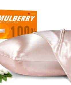 Funda de Almohada de Seda 100% Morera para -Rosa Claro