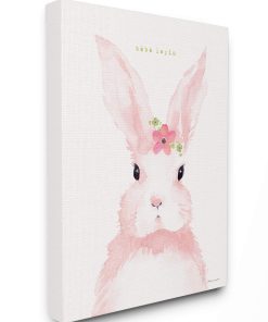 Stupell Industries Baby Lapin Conejito rosa de acuarela con