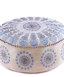 Funda Grande Redonda para Cojín de Suelo Azul Decorativo